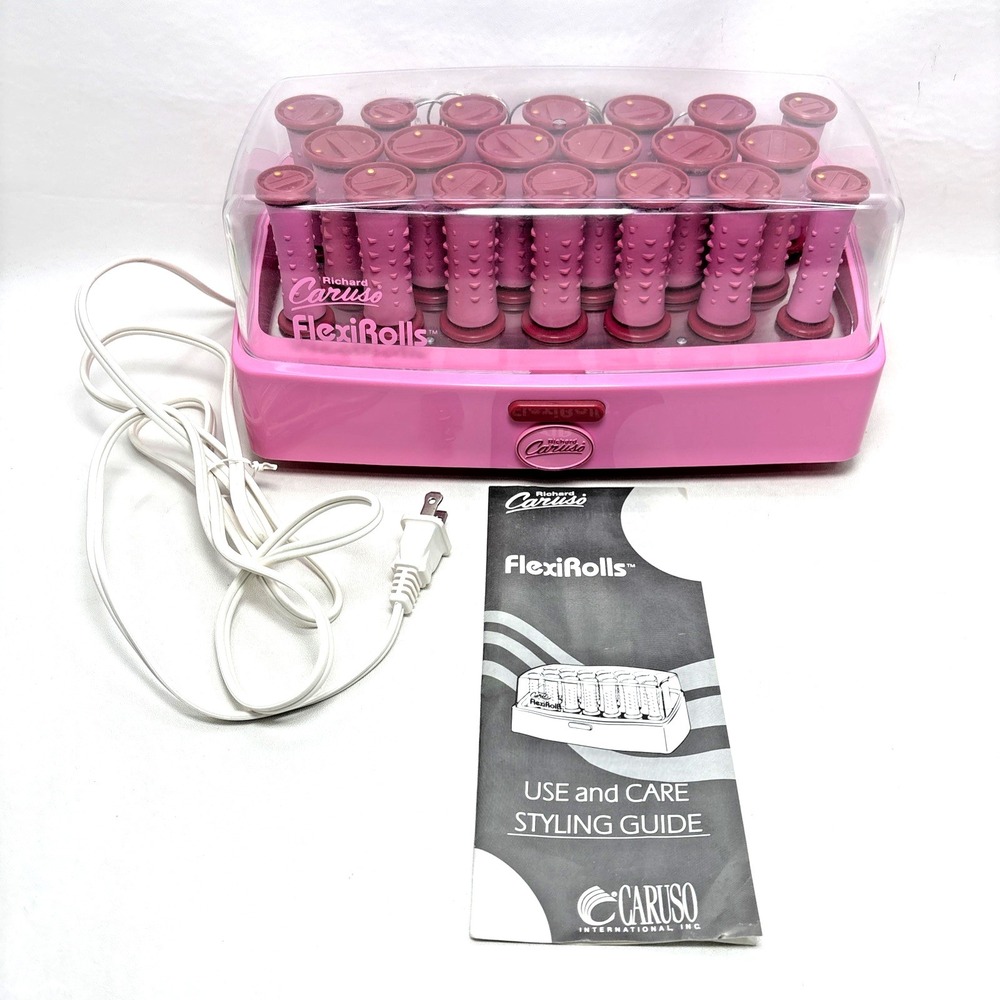 Flexi Rolls Richard Caruso Hot Rollers Curlers 11296 20 Tested Vtg 90s w/clips